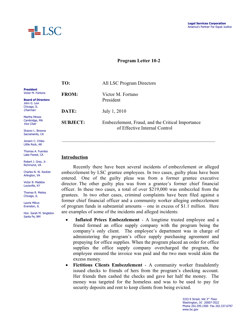 Program Letter 10-2