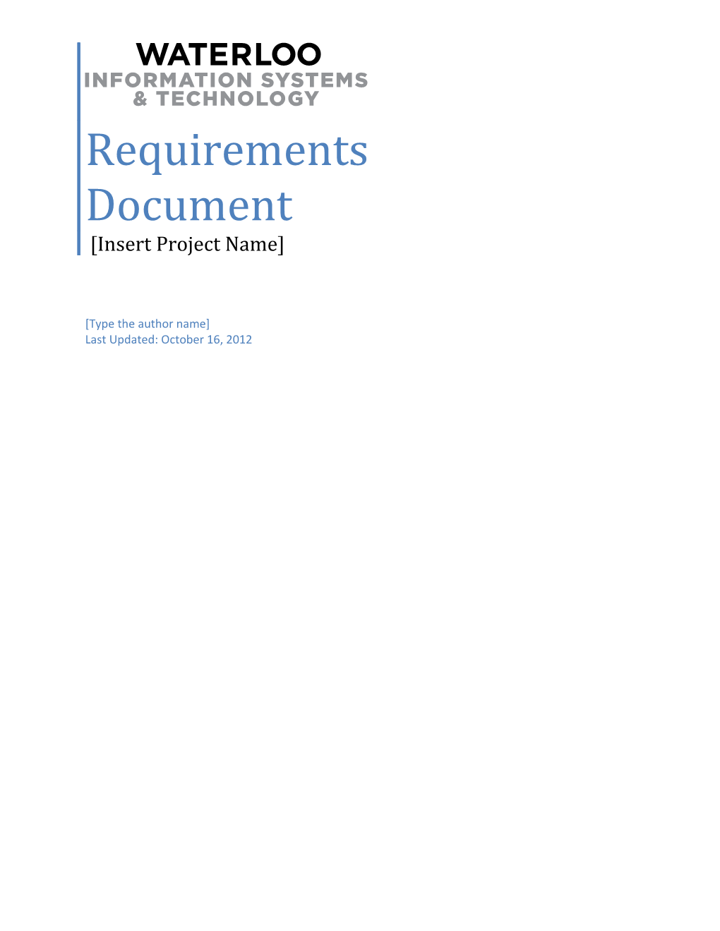 Requirements Document Insert Project Name