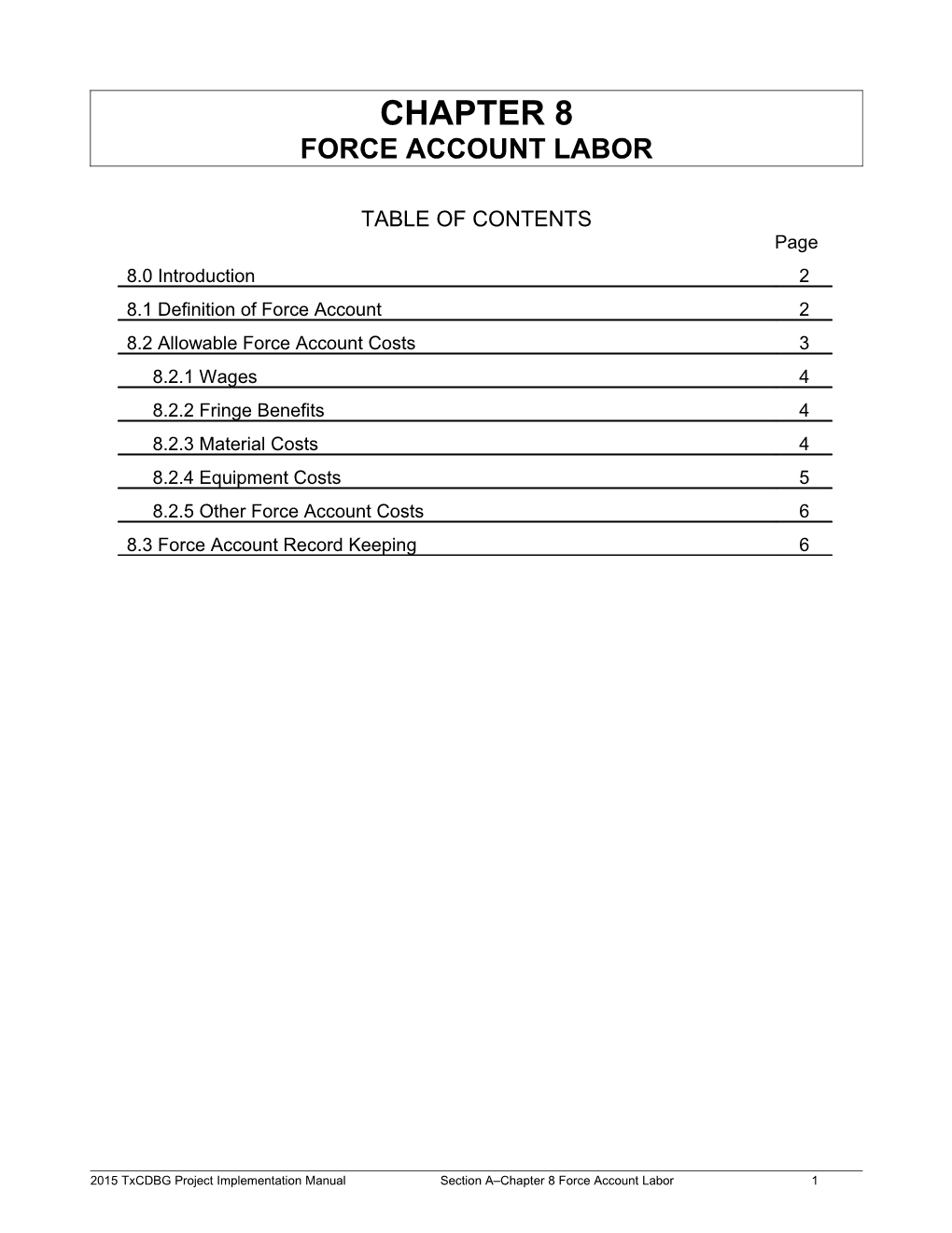 Force Account Labor