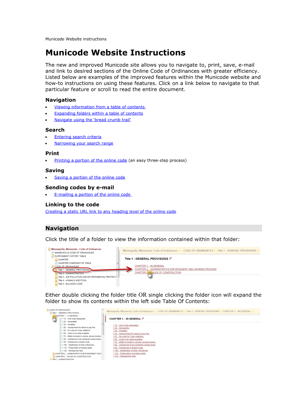 Municode Website Instructions