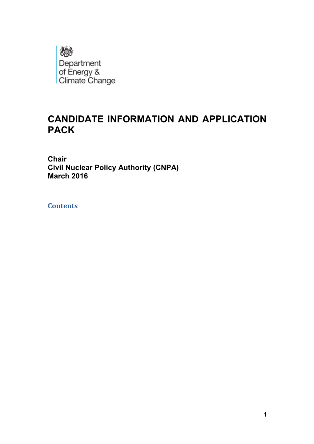 Candidate Information and Application Pack