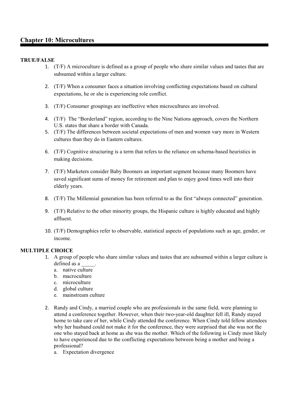 Chapter 10: Microcultures