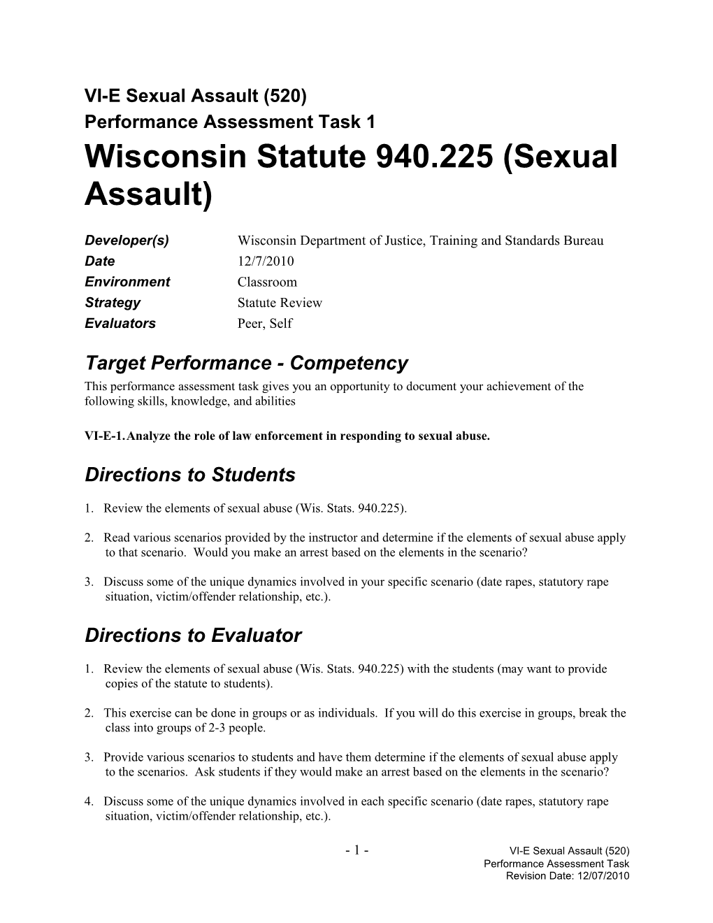 VI-E Sexual Assault (520)