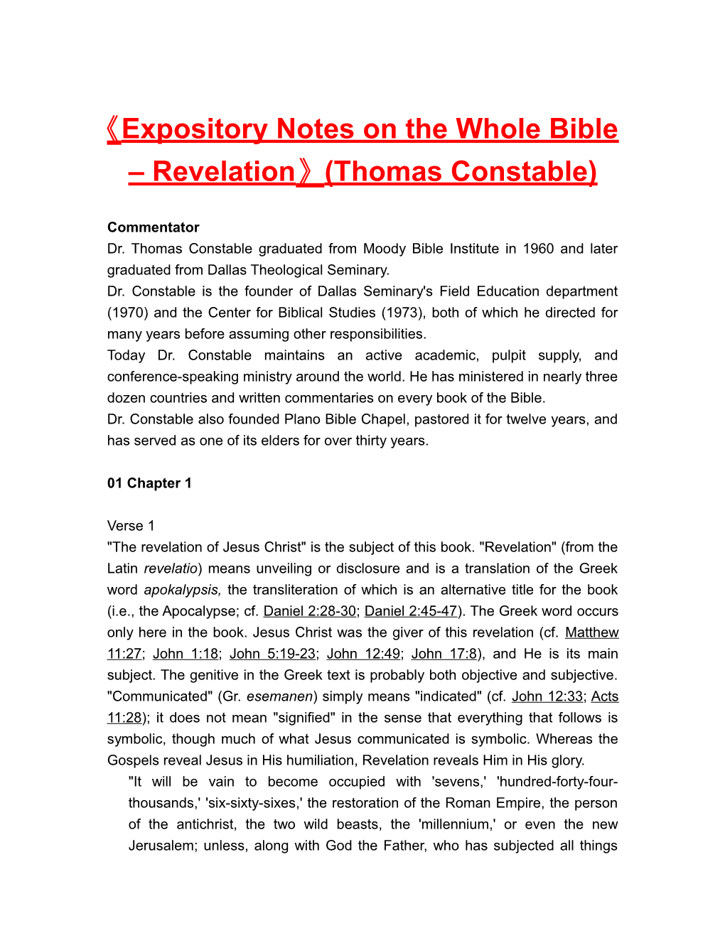 Expositorynotes on the Wholebible Revelation (Thomas Constable)