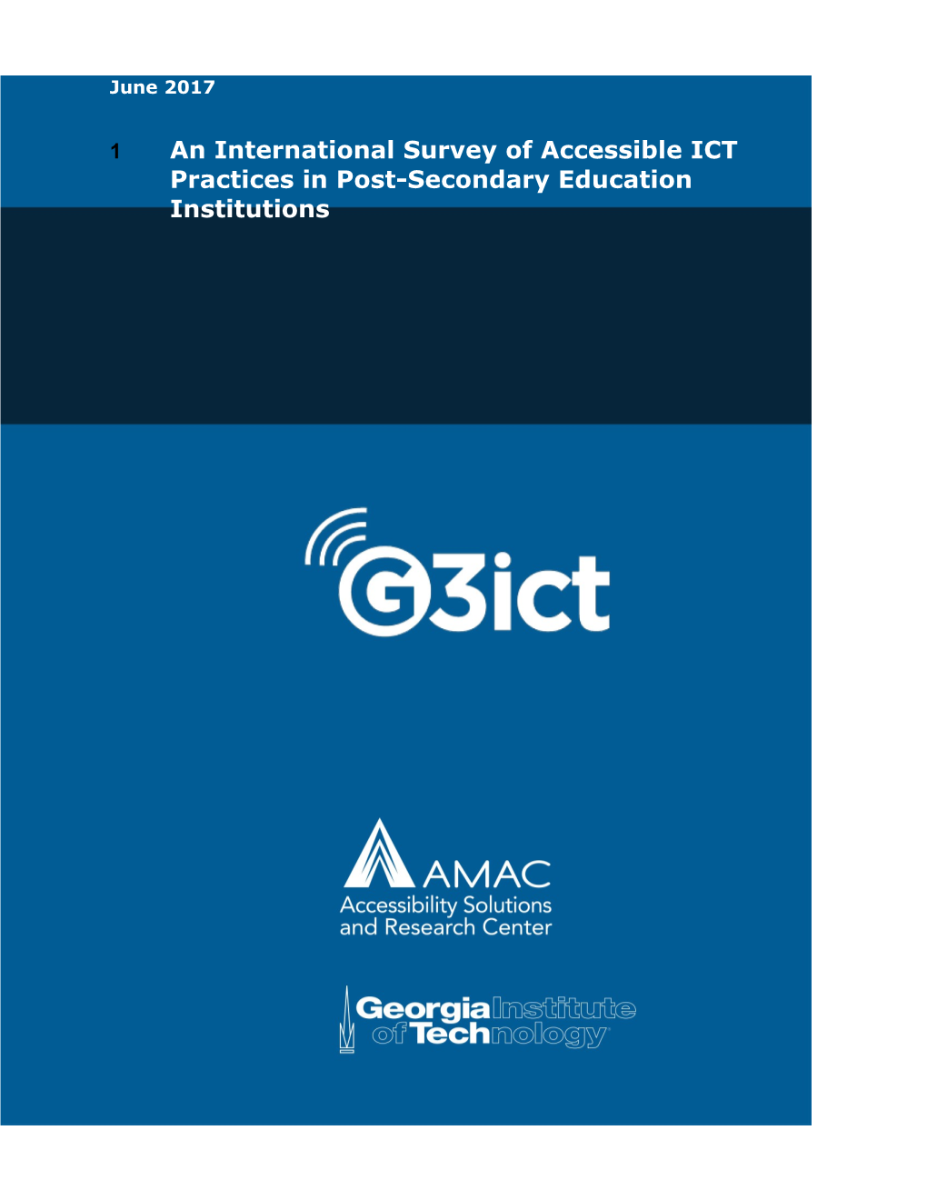 An International Survey of Accessible ICT Practices in Post-Secondary Education Institutions