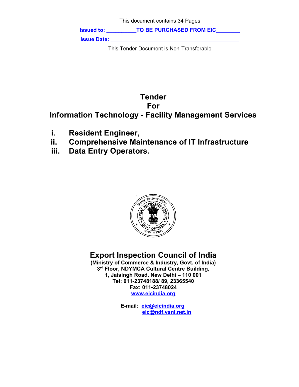 Information Technology - Facility Management Services
