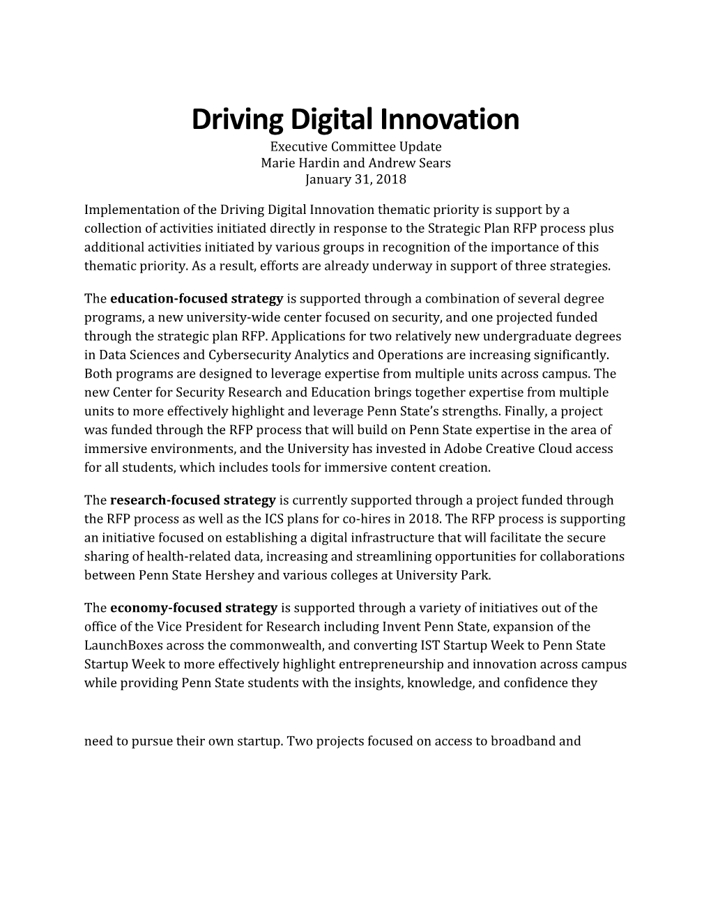 Driving Digital Innovation