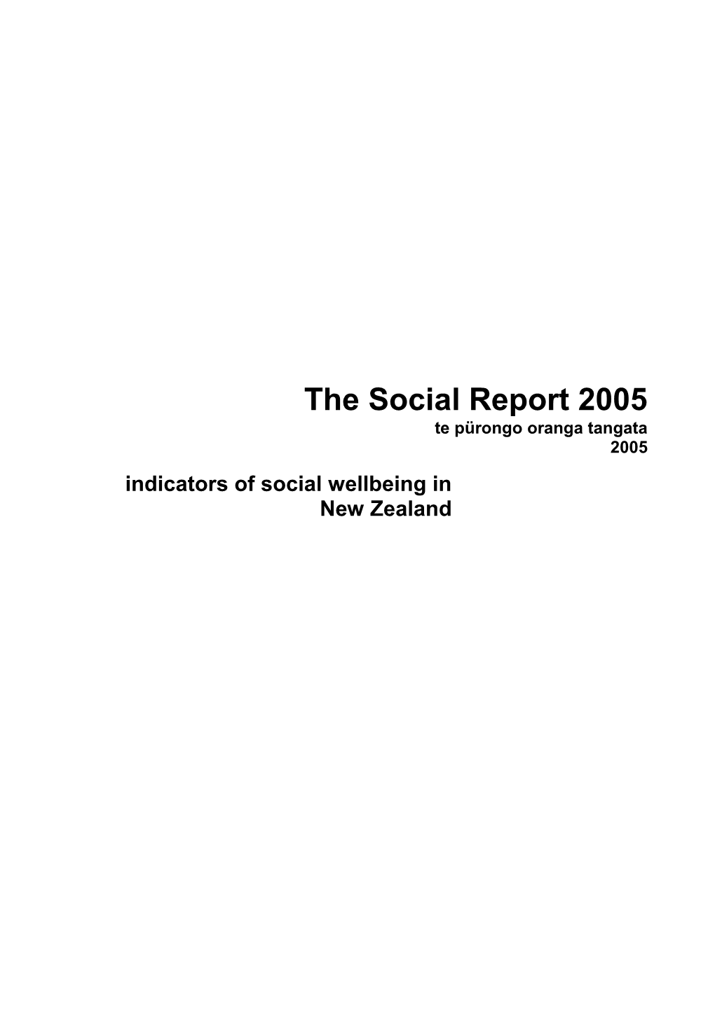 The Social Report 2005