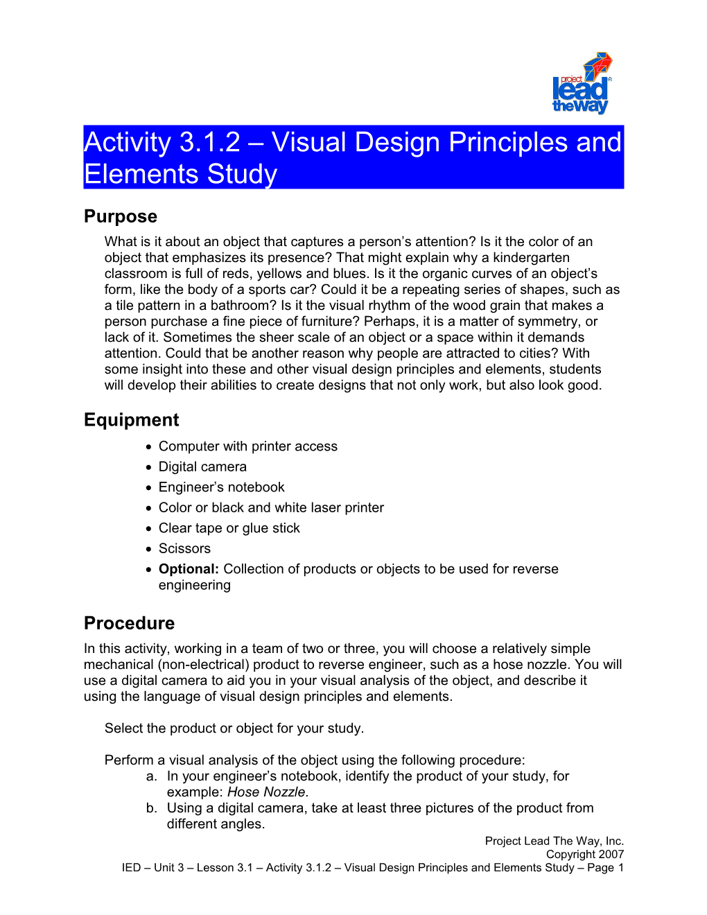 Activity 3.1.2: Visual Design Principles and Elements Study