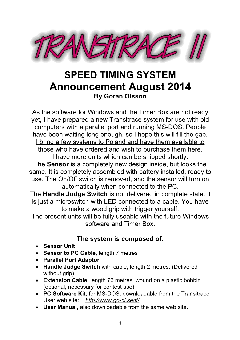 Speed Timing System