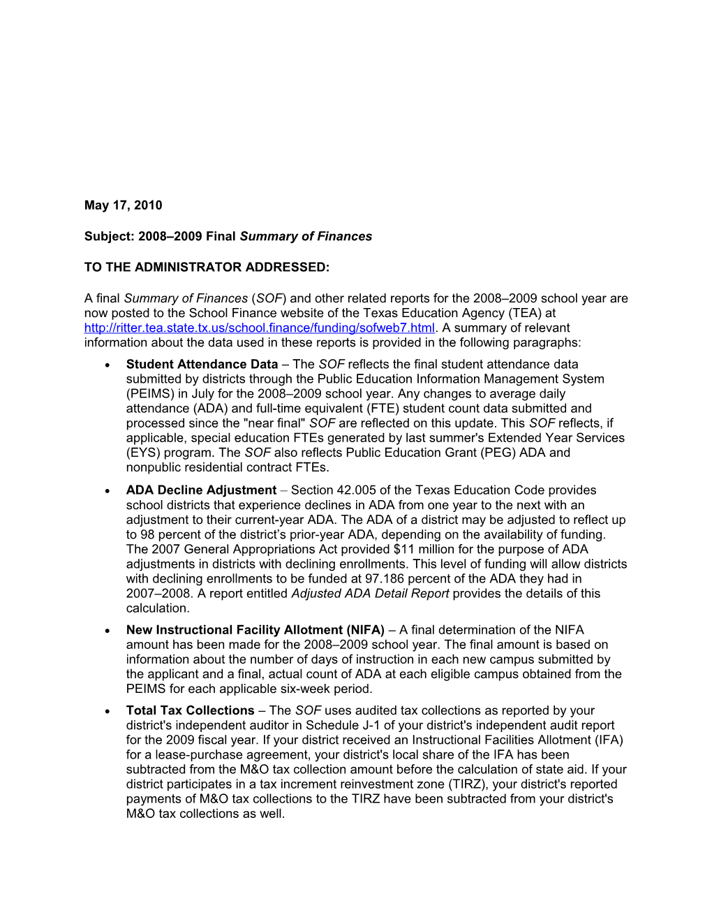 Subject: 2008 2009 Final Summary of Finances