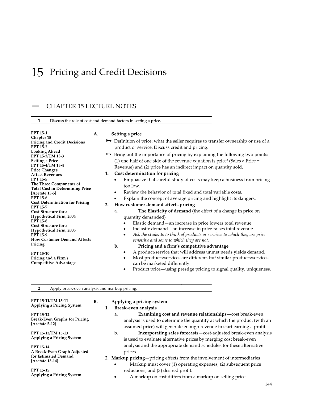 Chapter 15 Pricing and Credit Decisions1