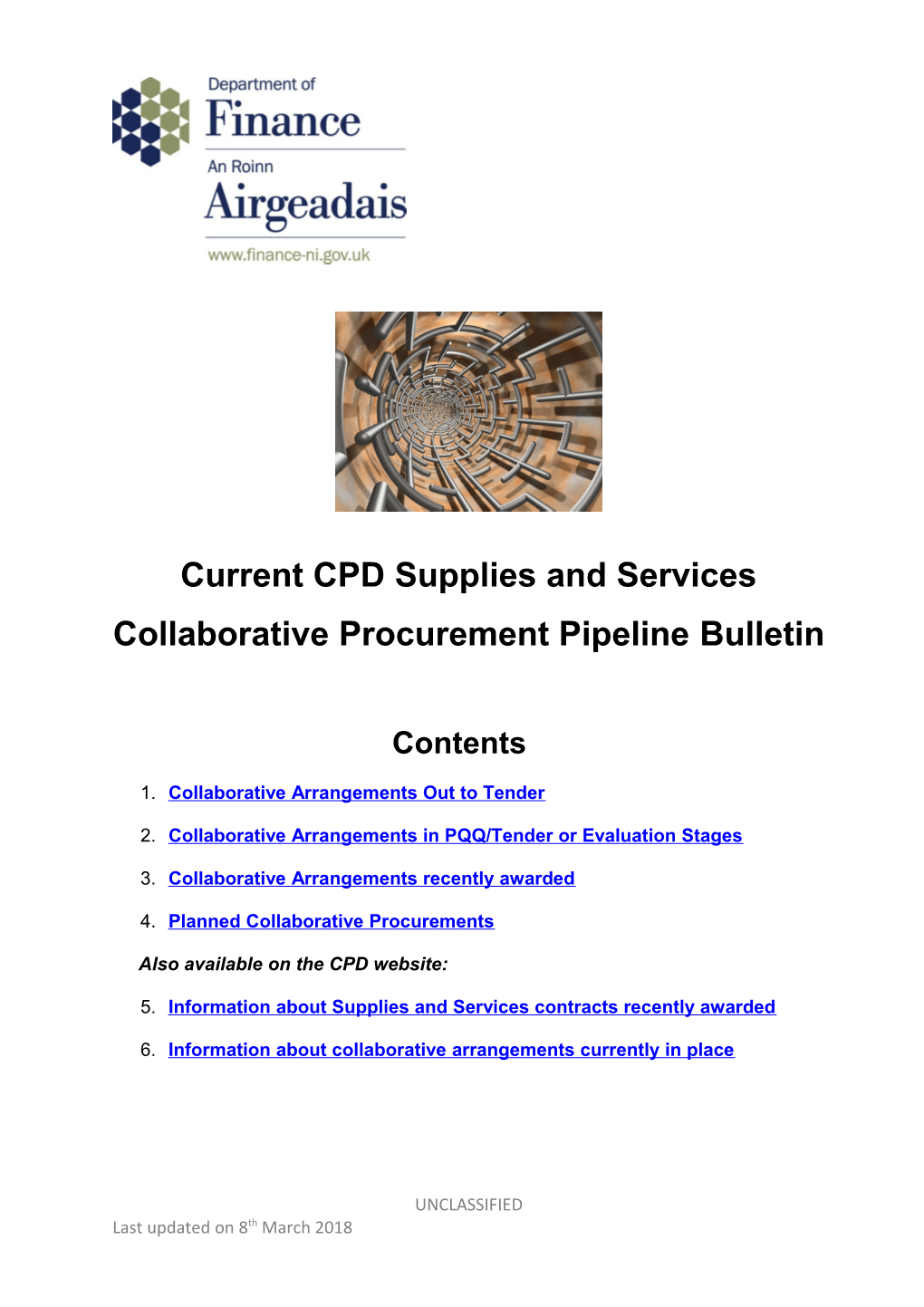 Current CPD Supplies and Services Collaborative Procurement Pipeline Bulletin