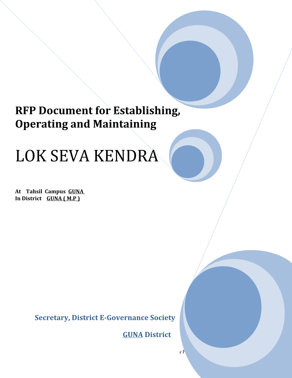 RFP Document for Establishing, Operating and Maintaining