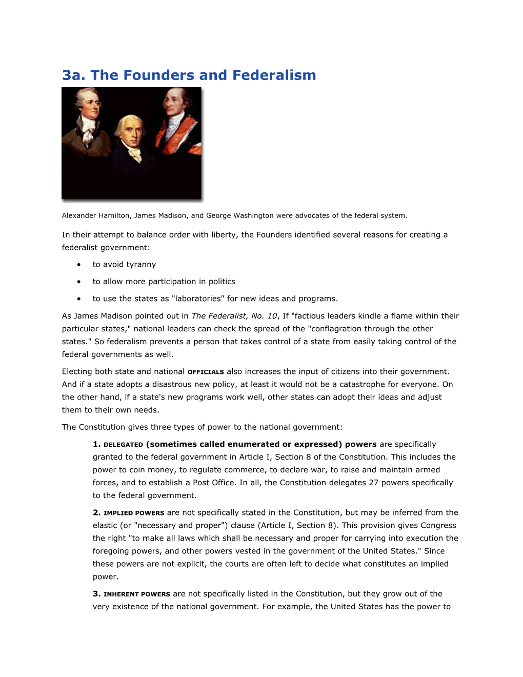 3A. the Founders and Federalism