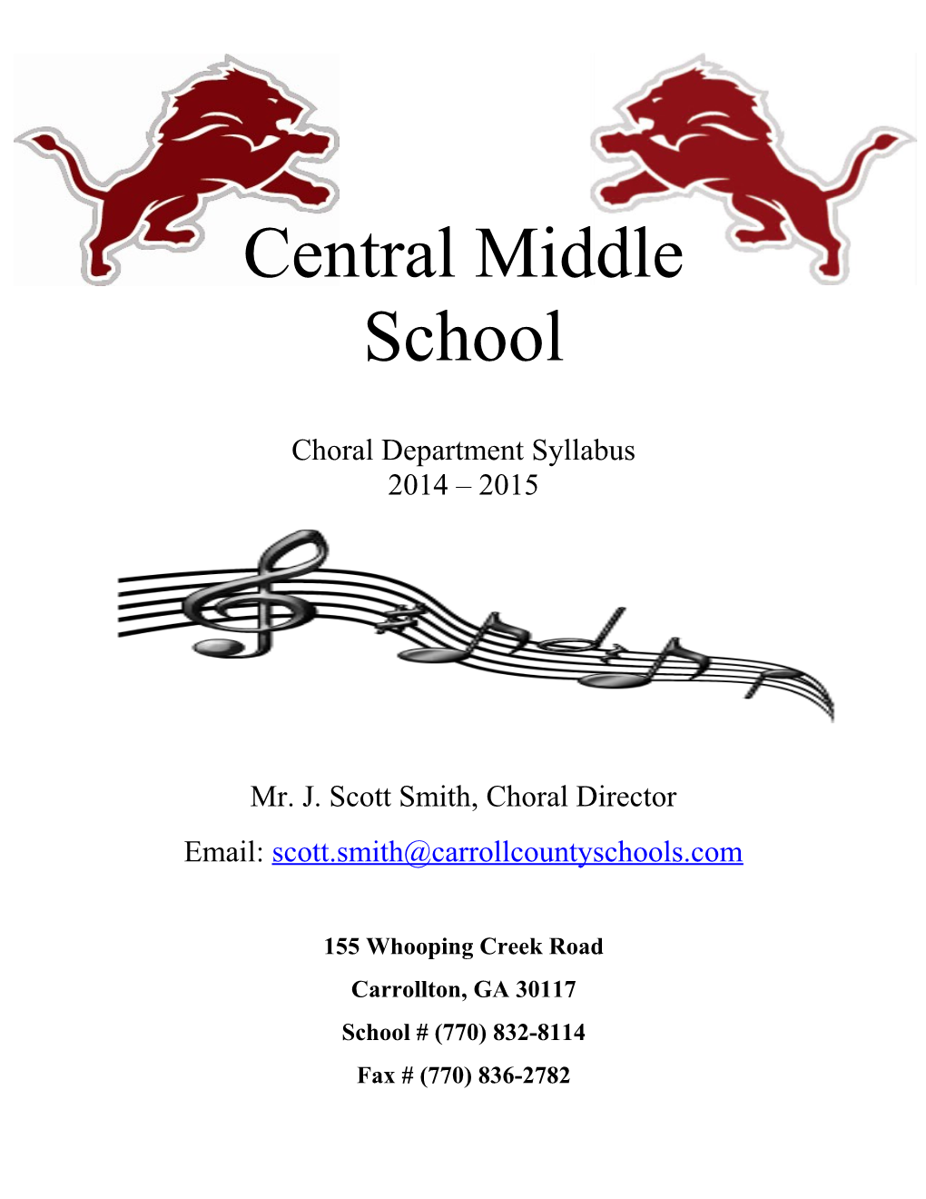 Welcome to the Central Middle Schoolchoral Department