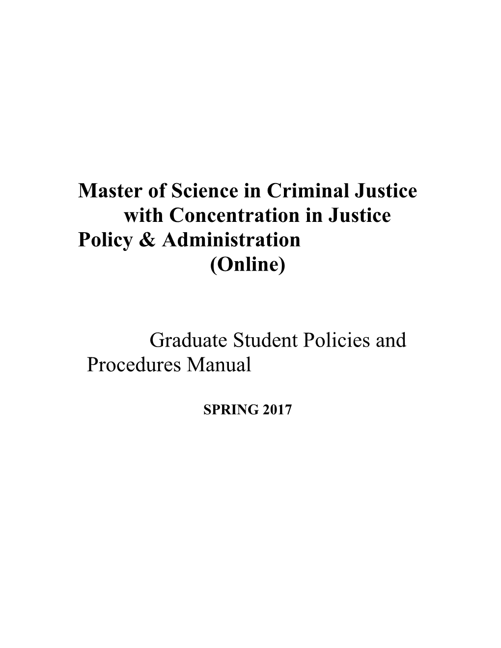 Master of Science in Criminal Justice