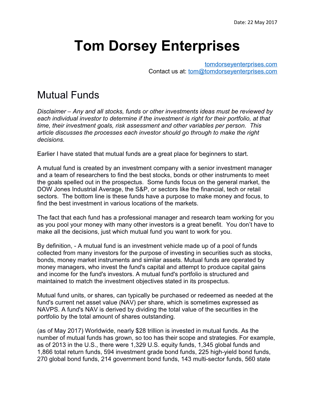 Tom Dorsey Enterprises