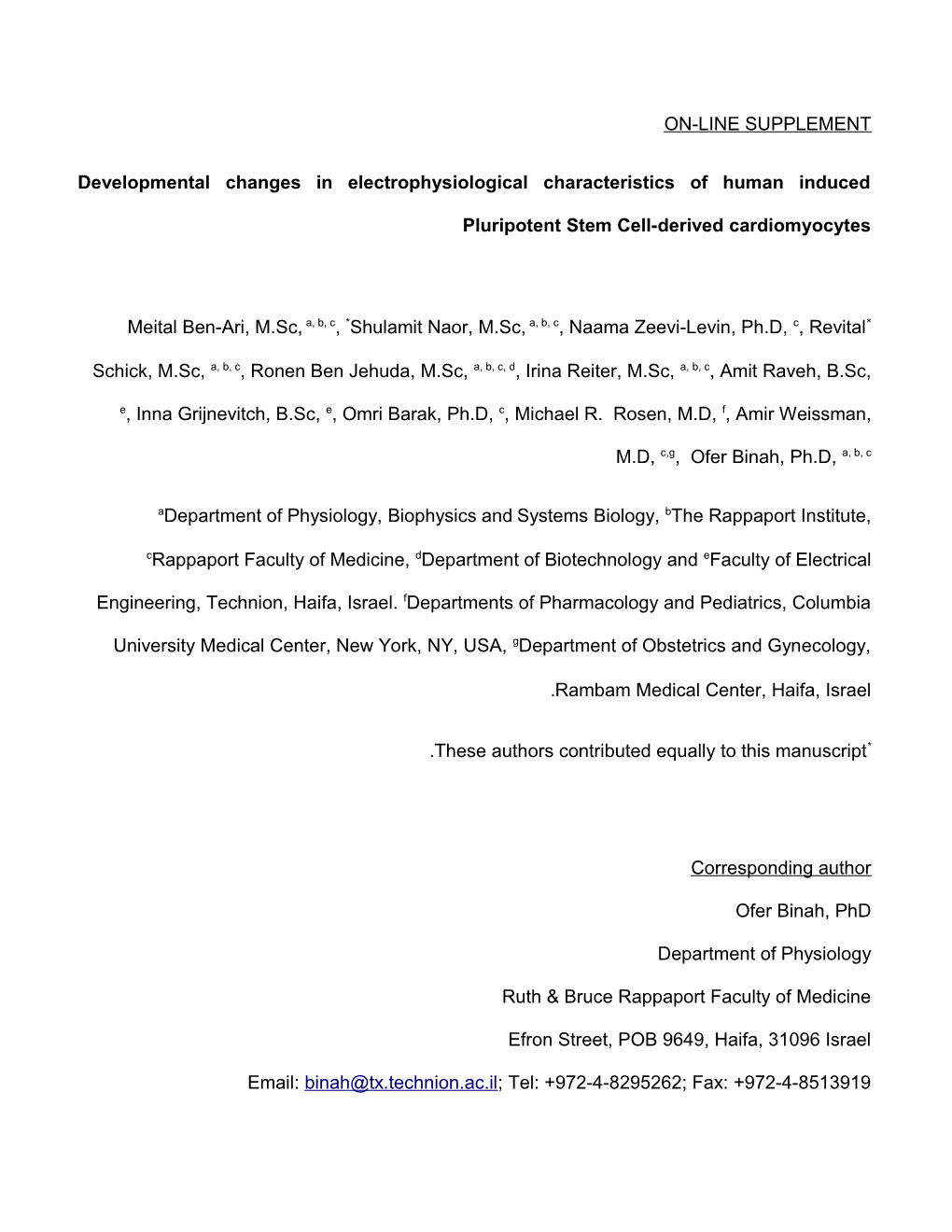 Developmental Changes in Electrophysiological Characteristics of Human Induced Pluripotent