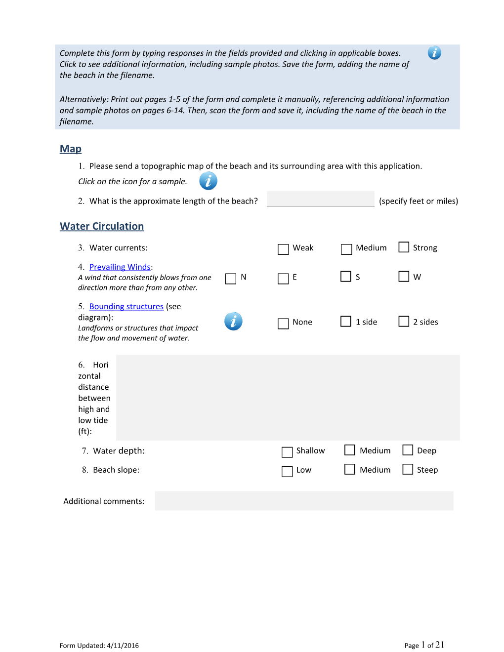 Beach Sanitary Survey Form