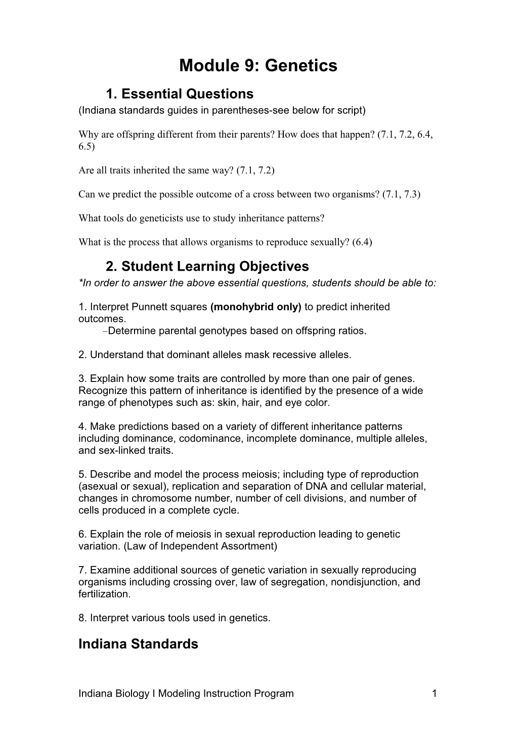 Module 9: Genetics