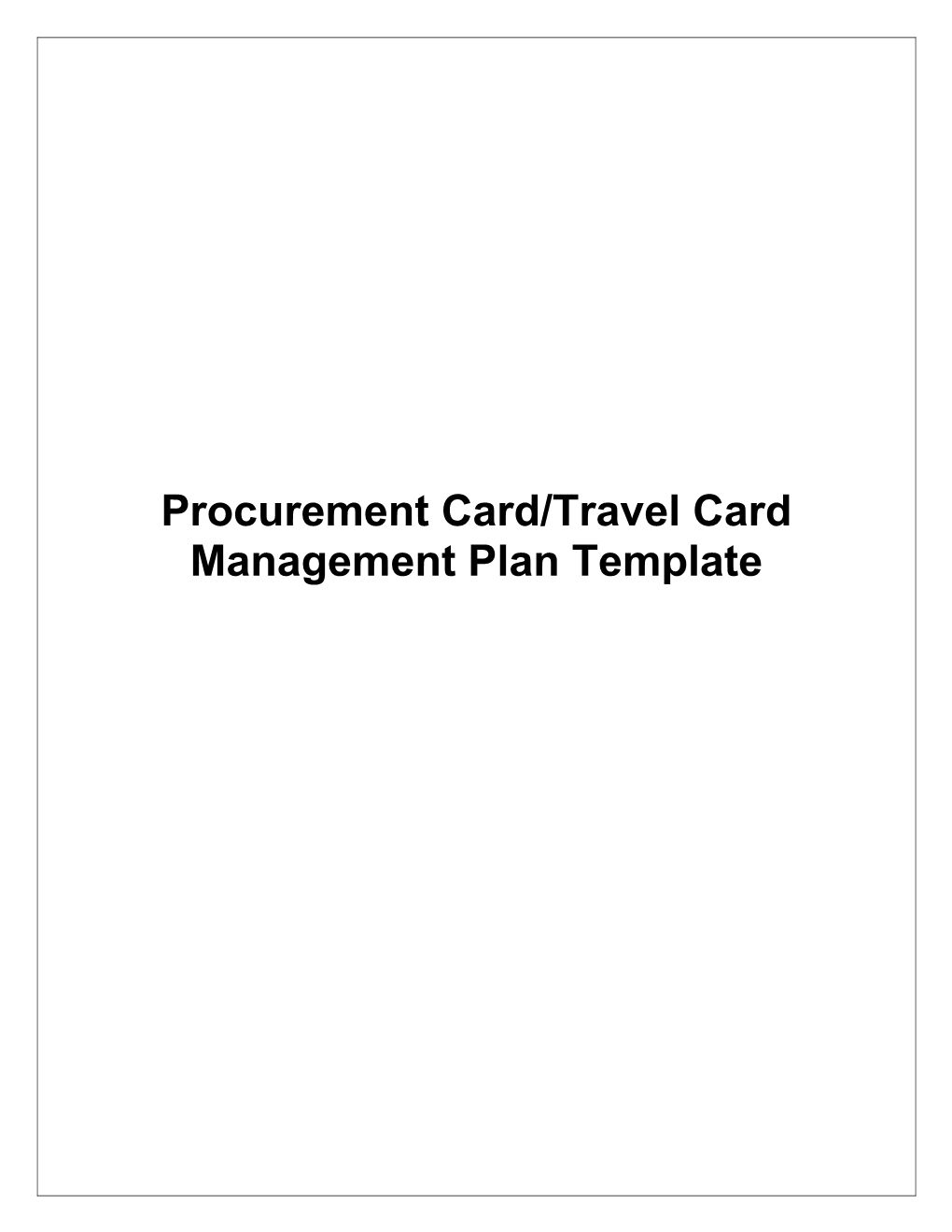 Charge Card Mgmt Plan Template