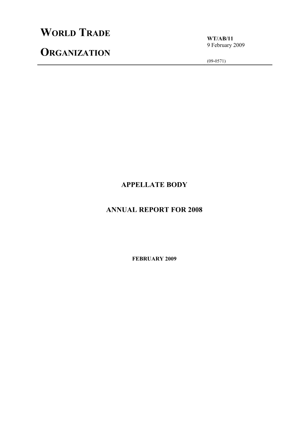 Annual Report for 2008