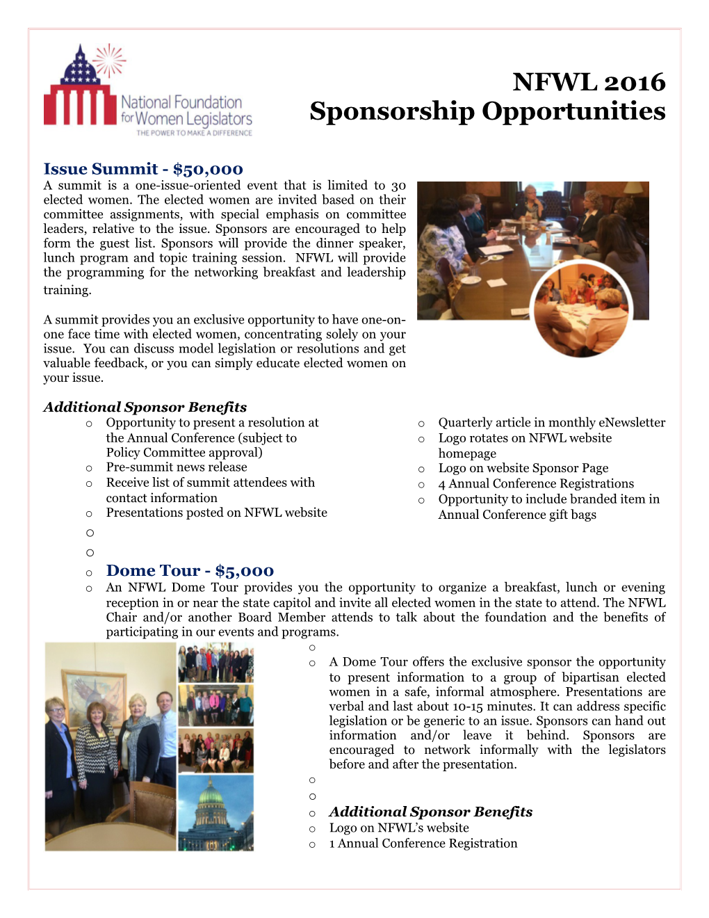 NFWL 2016Sponsorship Opportunities