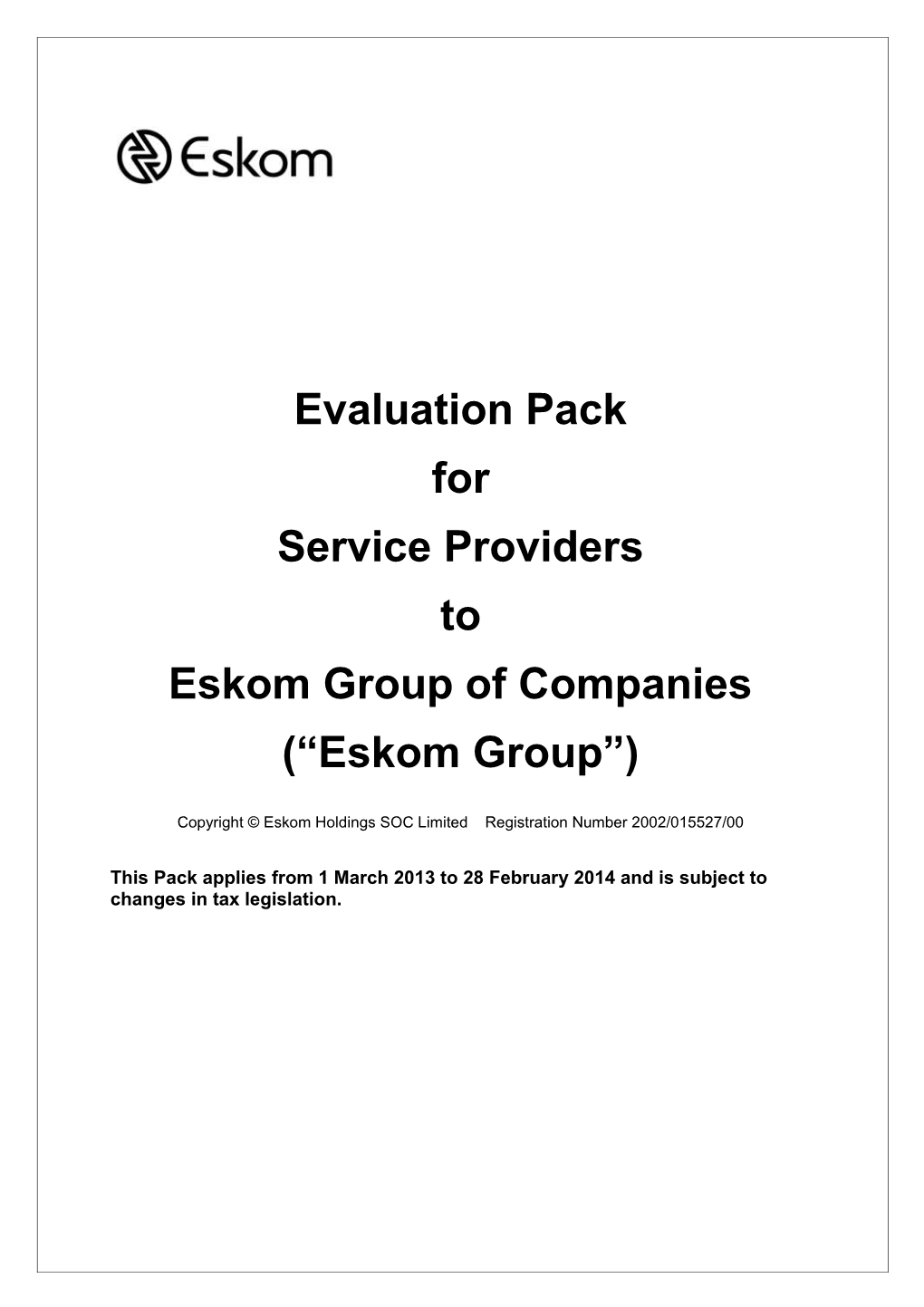 Supplier Evaluation Pack