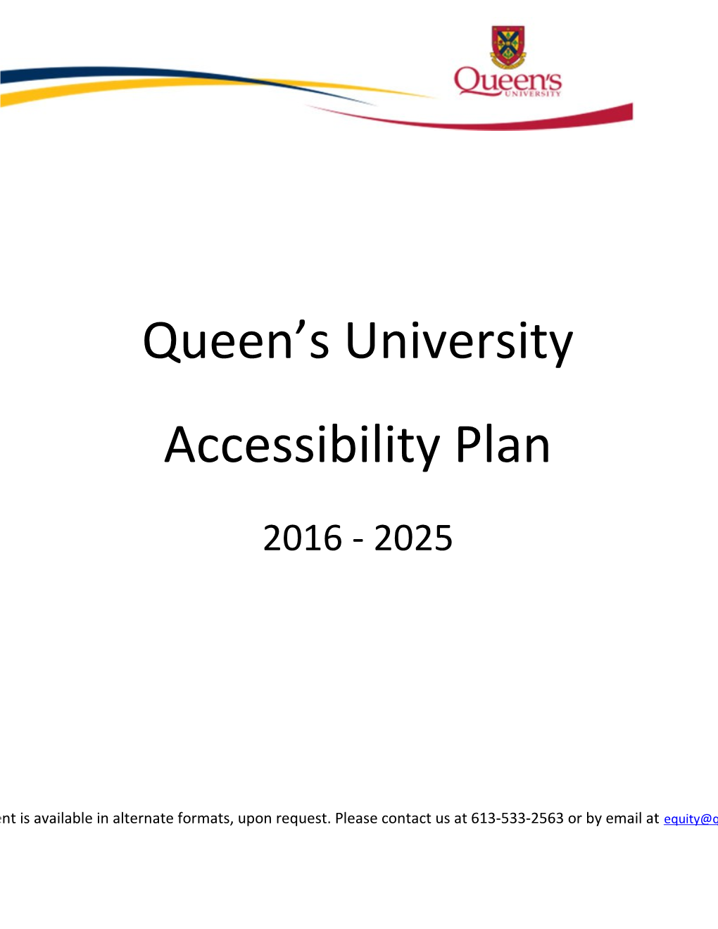 Accessibility Plan Multi-Year 2016-2025