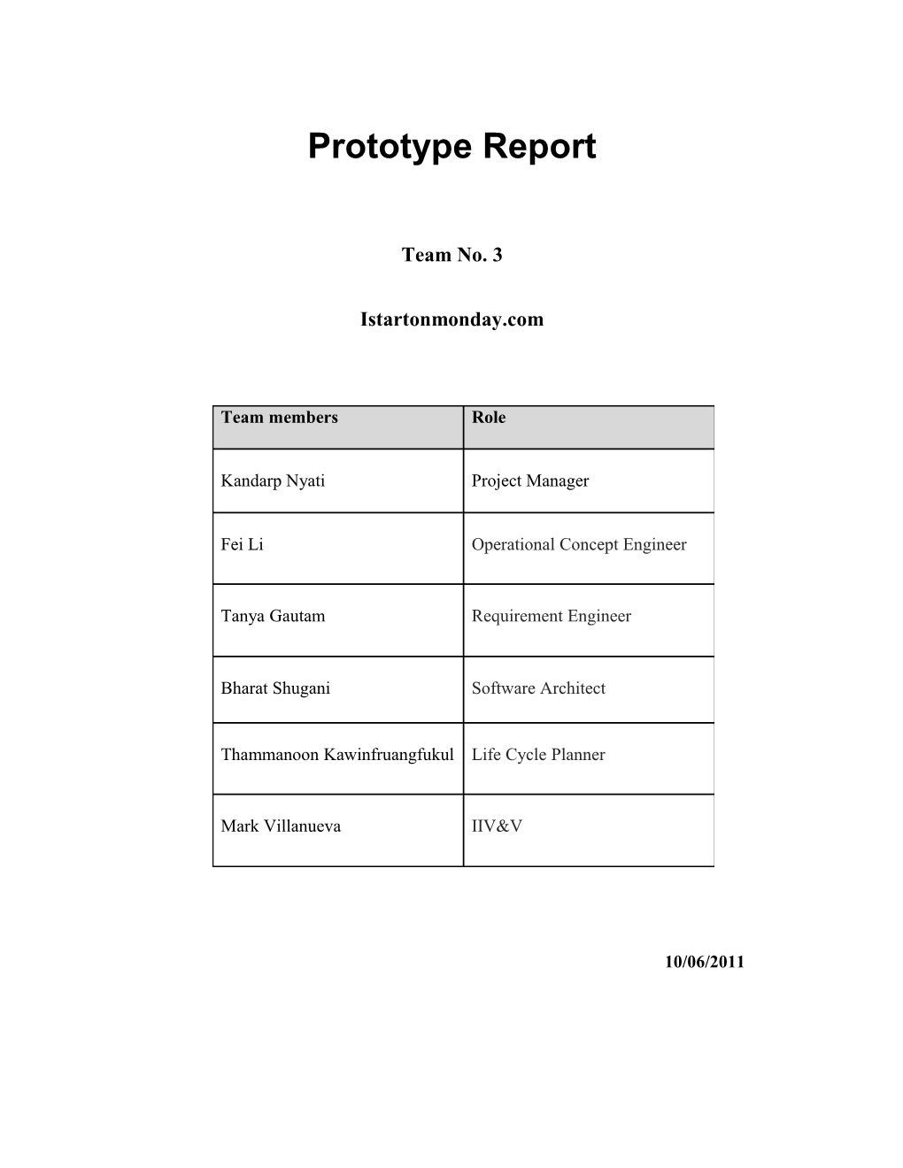 Prototype Reportversion 1.1