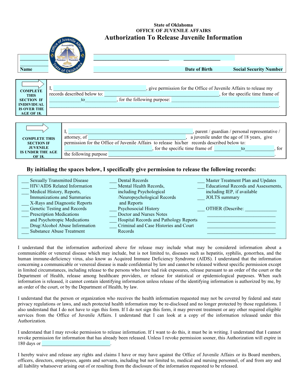 Name Date of Birth Social Security Number