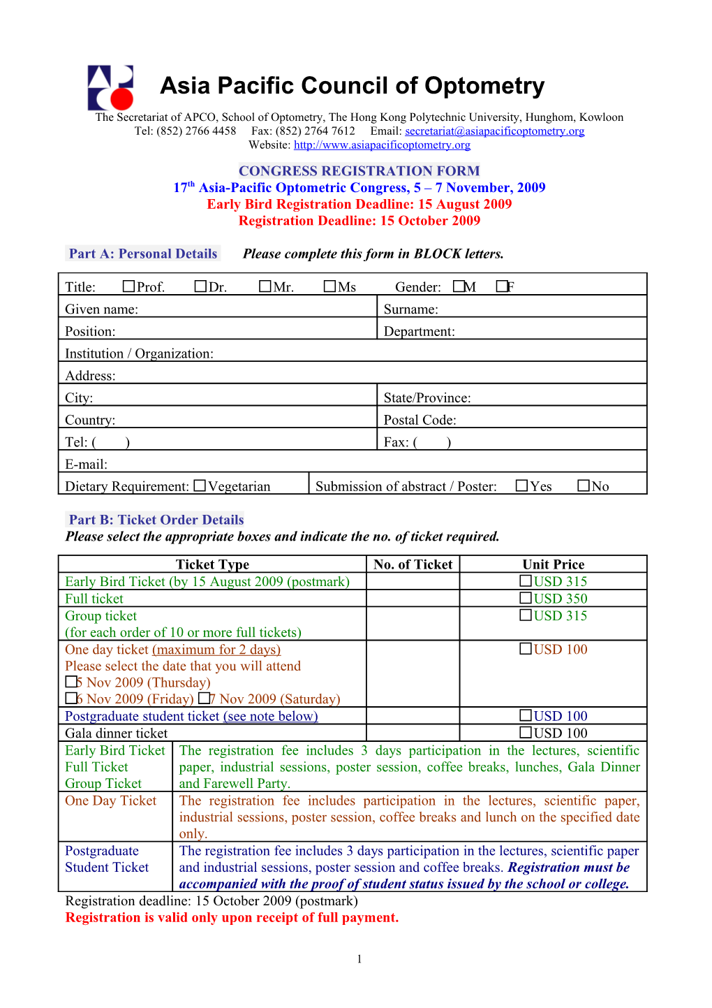 Asia-Pacific Optometric Congress