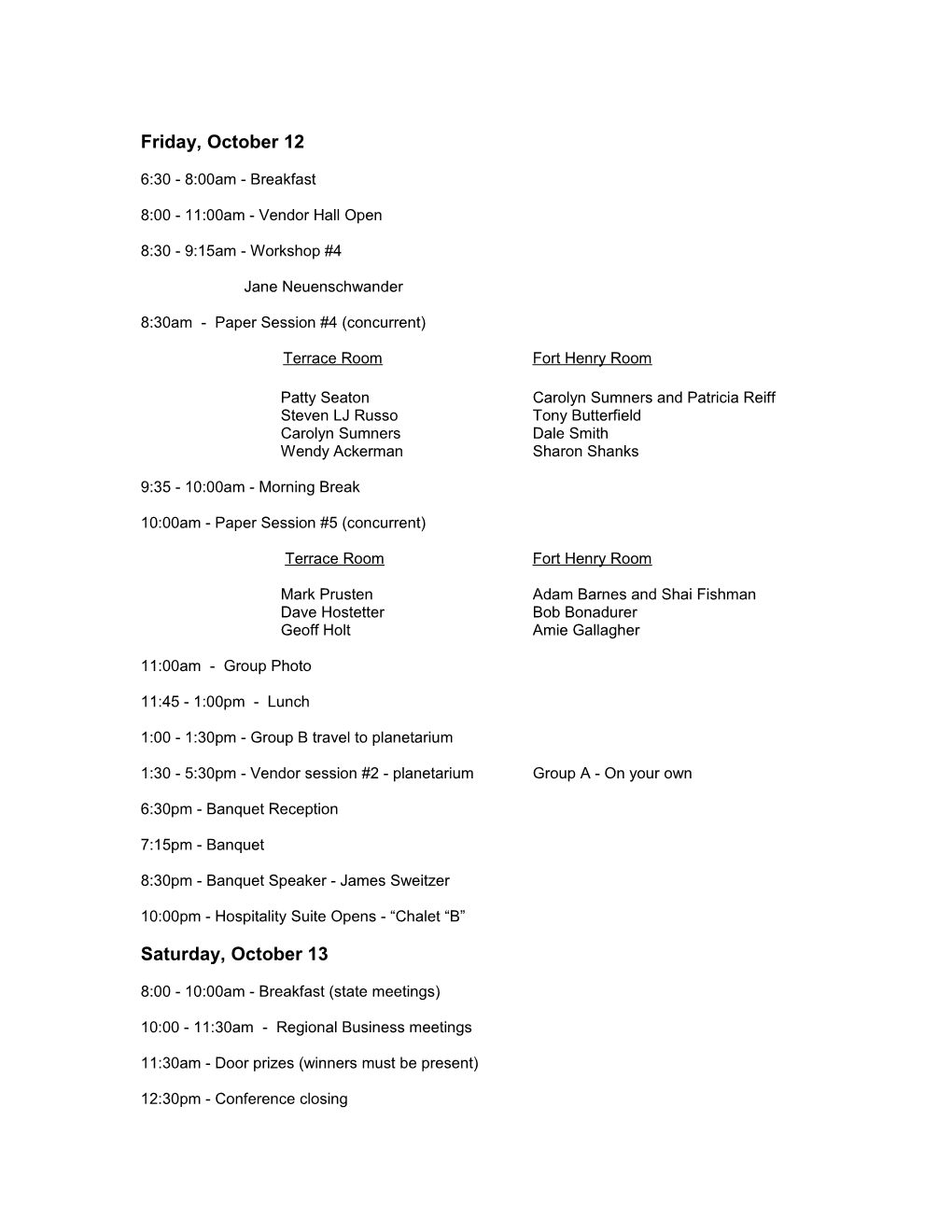 Conference Program Agenda
