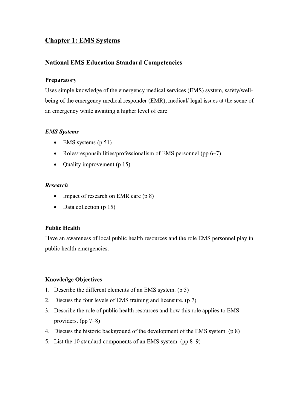 National EMS Education Standard Competencies