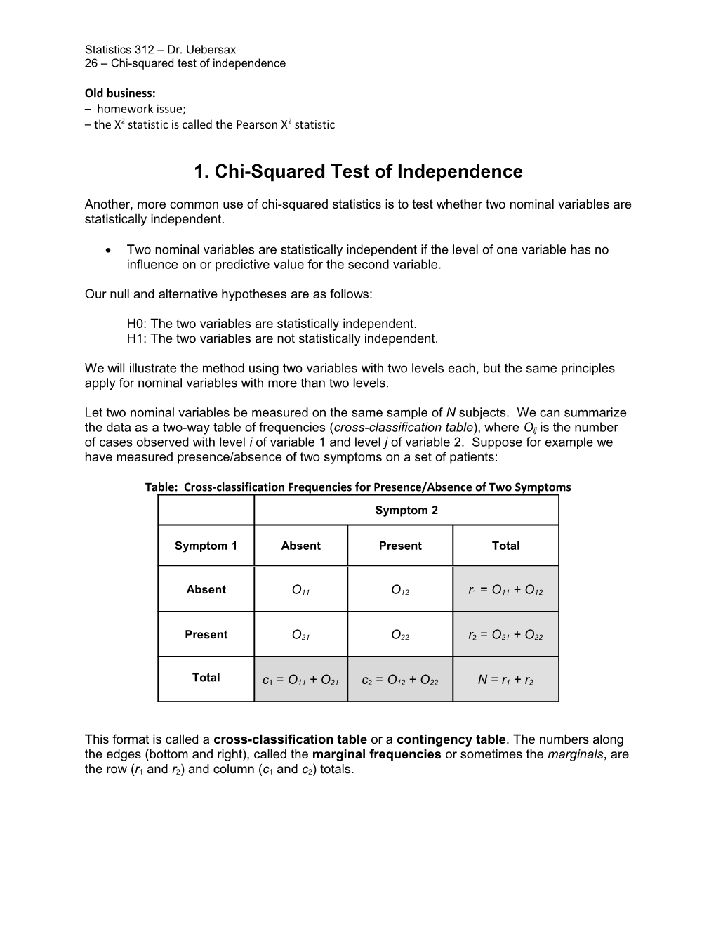 26 Chi-Squared Test of Independence