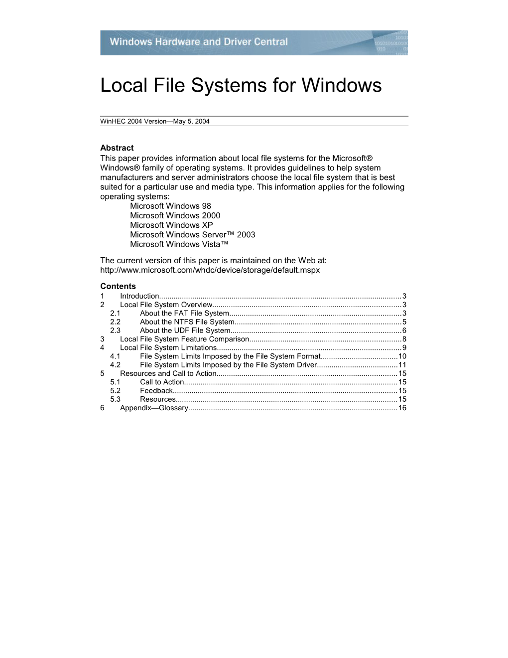 Local File Systems for Windows