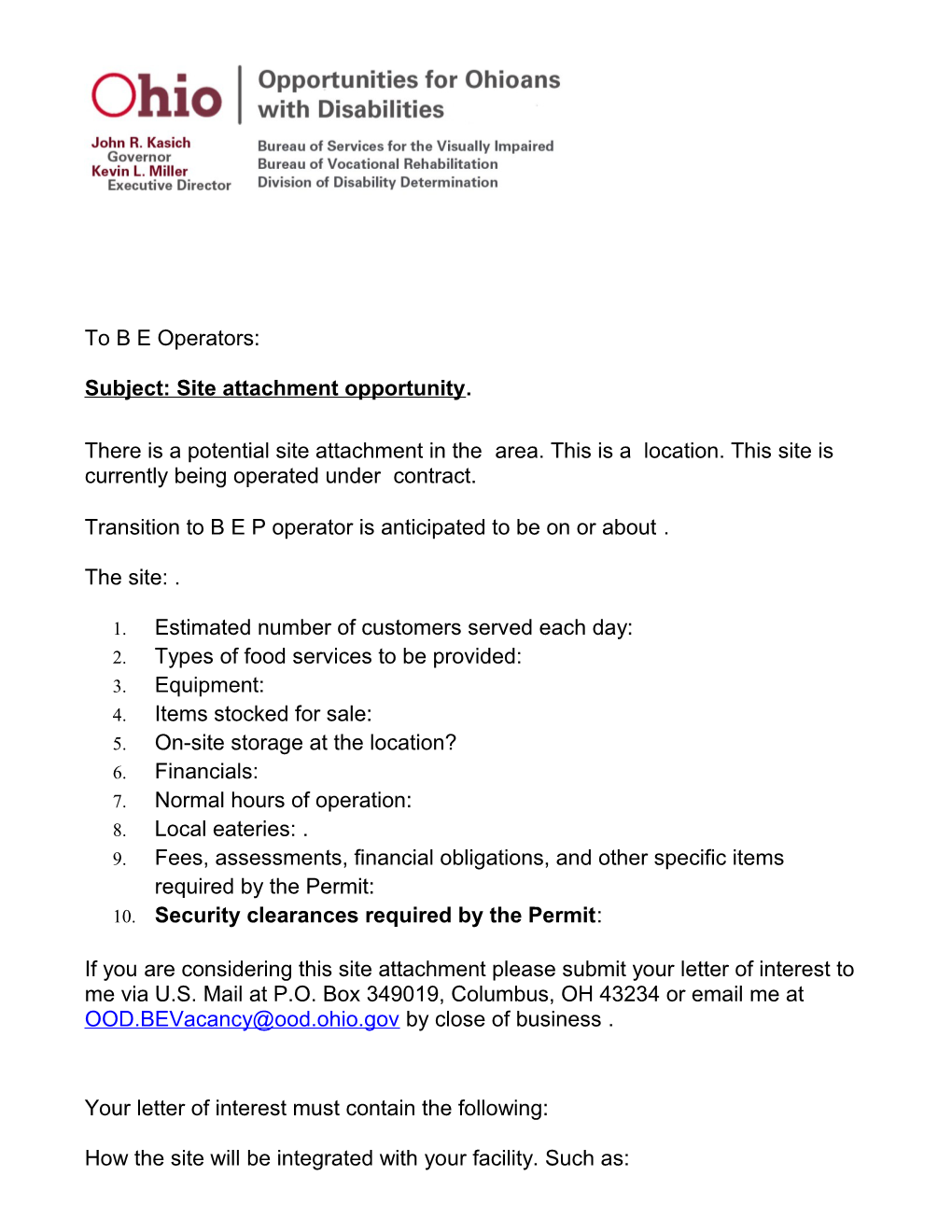 Subject: Site Attachment Opportunity