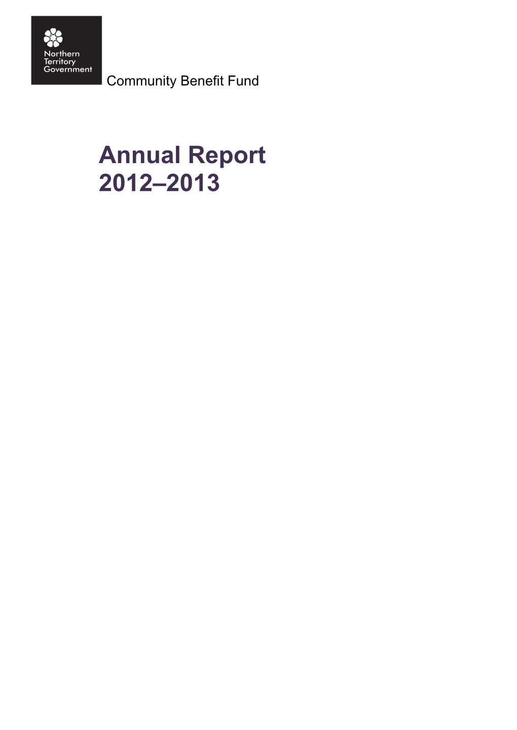 03 Community Benefit Fund Annual Report 2012-13