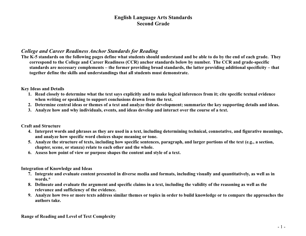 English Language Arts Standards