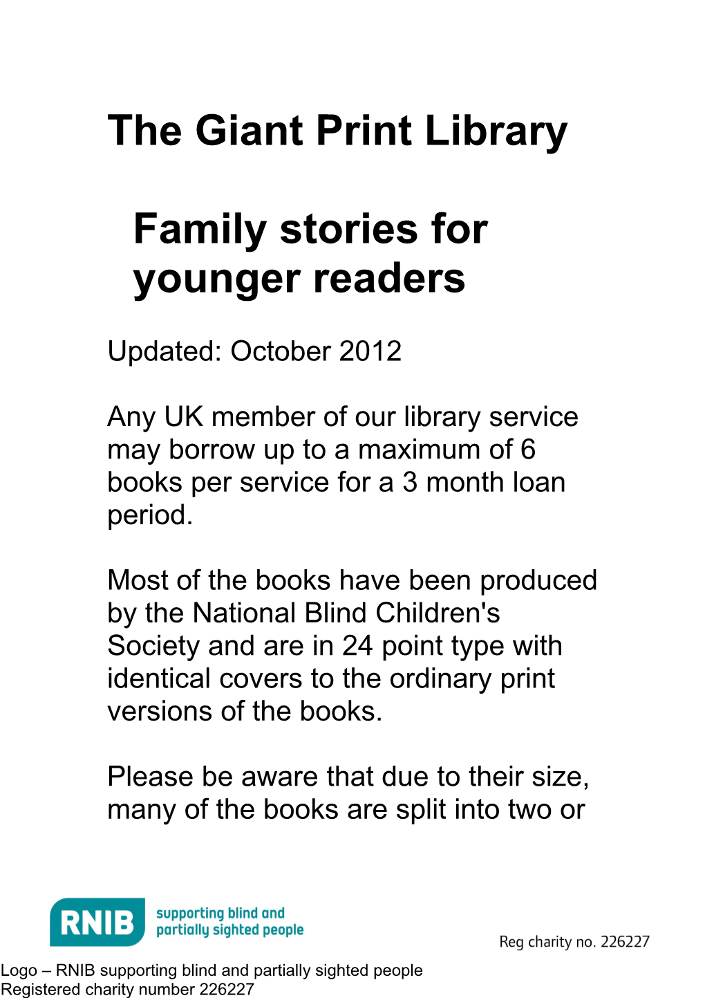 Family Stories for Younger Readers in Giant Print (Word, 200KB)
