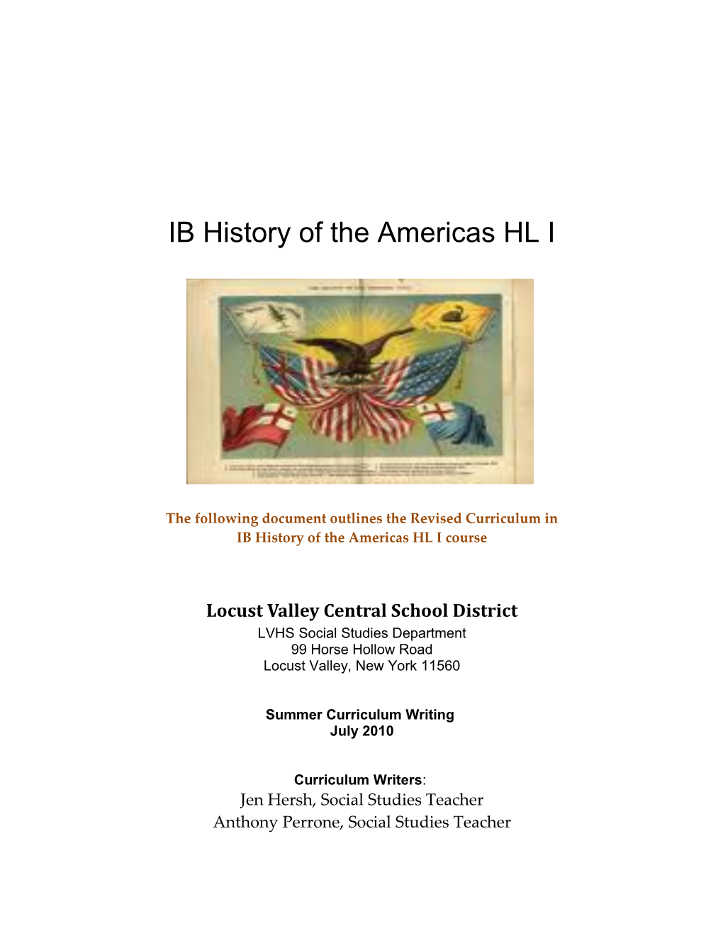 IB History of the Americas HL I