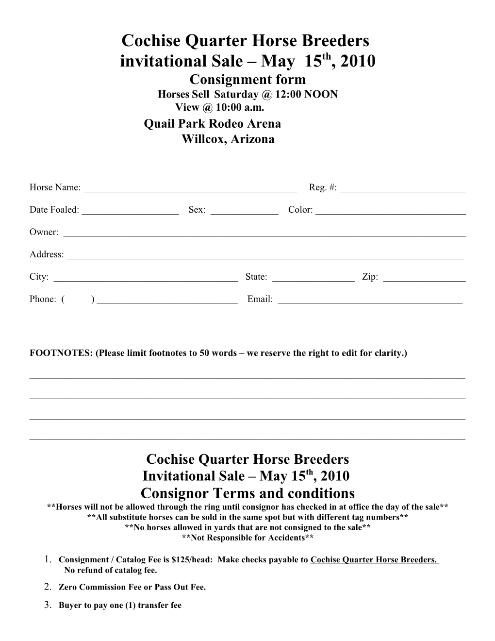 Cochise Quarter Horse Breeders