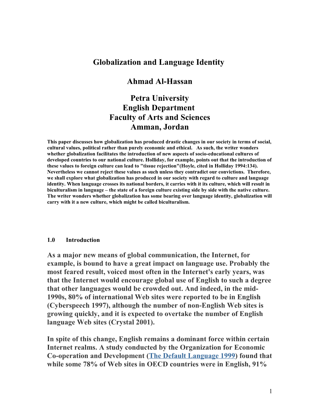 Globalization and Biculturalism in Language