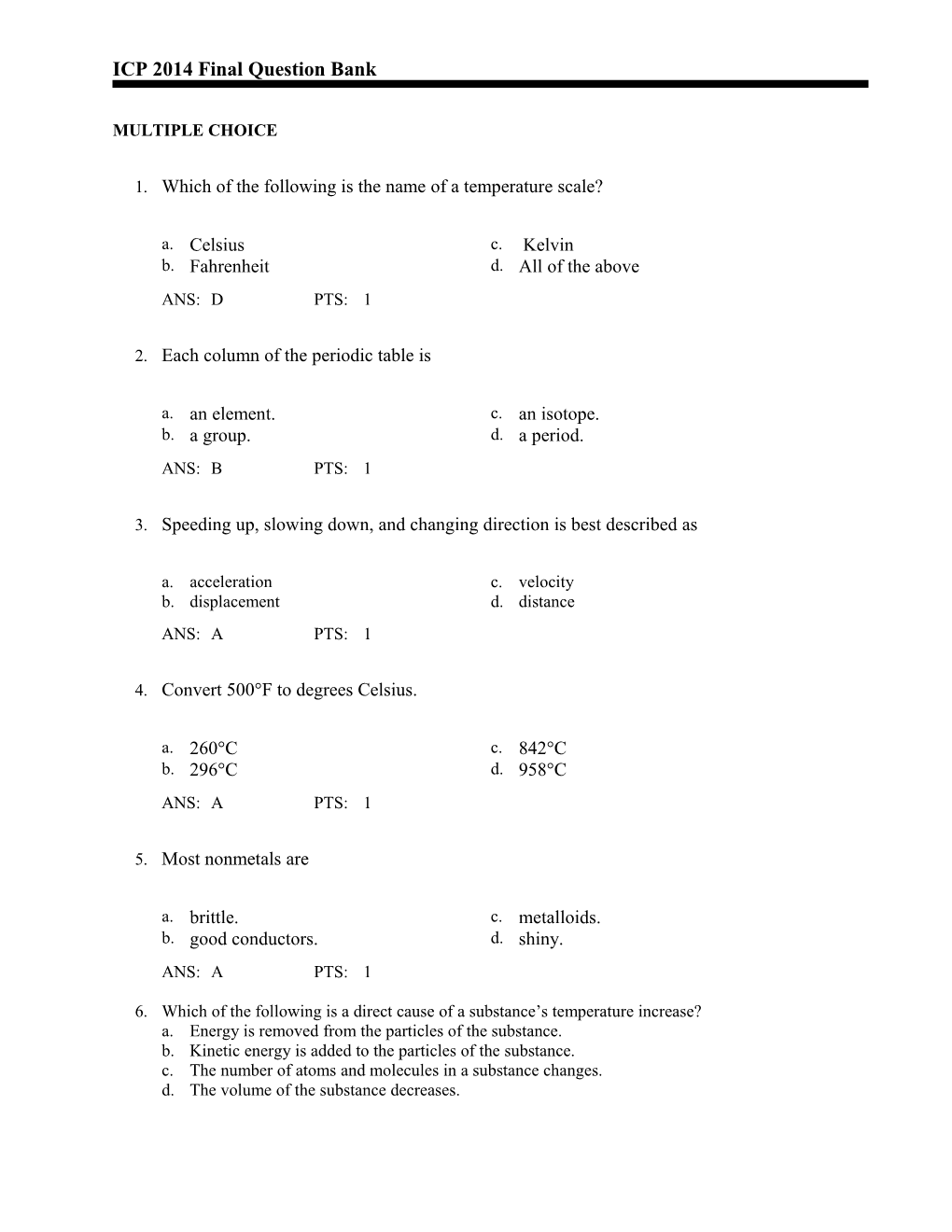 ICP 2014 Final Question Bank