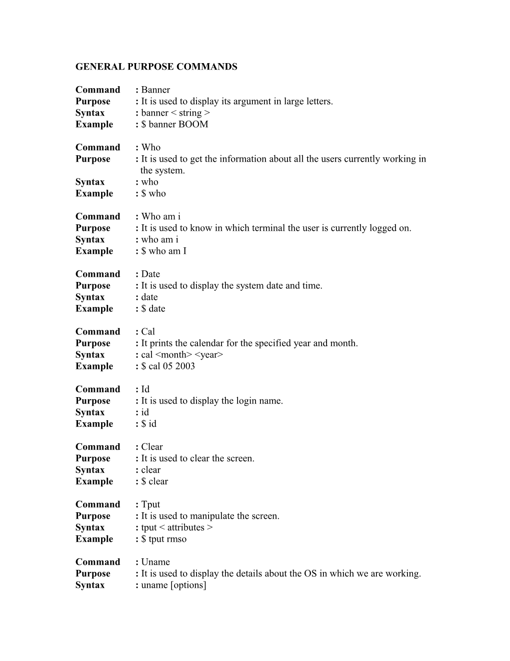 Study of Operating System