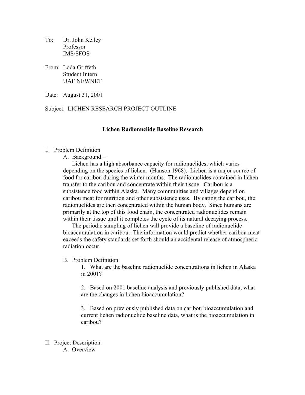 Lichen Radionuclide Baseline Research