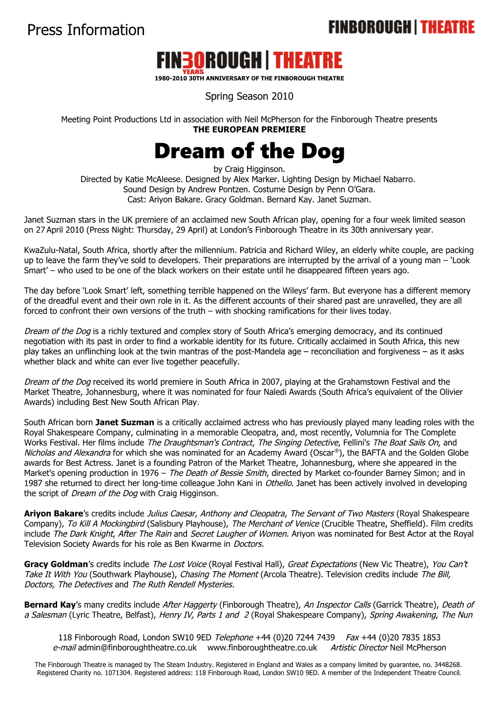 Press Dream of the Dog