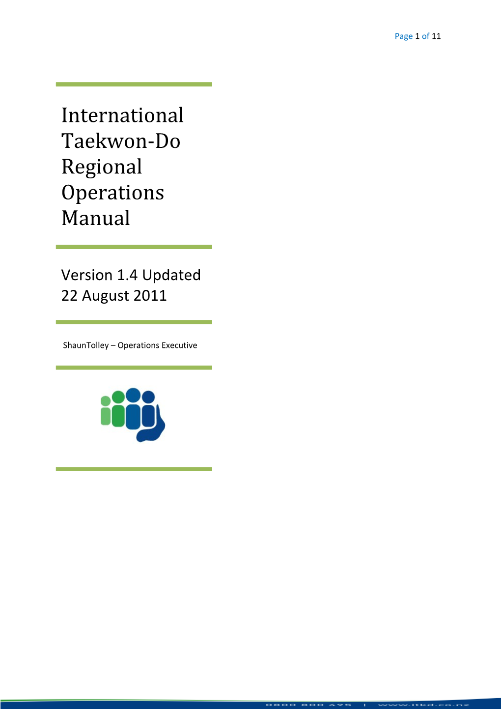 International Taekwon-Do Regional Operations Manual
