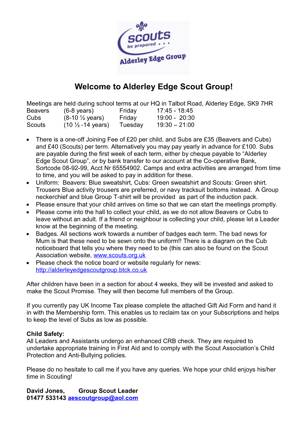 Welcome to Alderley Edge Scout Group!